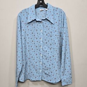 Levi's Button Down Shirt‎ Top Large Floral Cottagecore Western Retro 70s Prairie